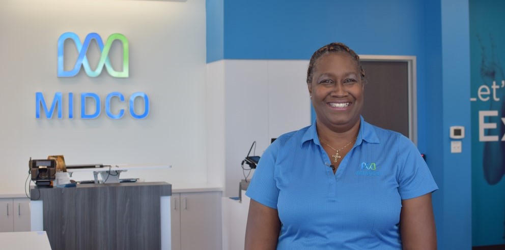 Midco employee Vivian Sanders at the Lawrence, Kansas Customer Experience Center