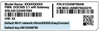 Hitron CODA-4582 Label